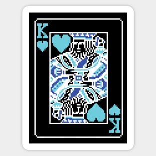 King of Hearts Pixel Art Bright Negative Mode Sticker